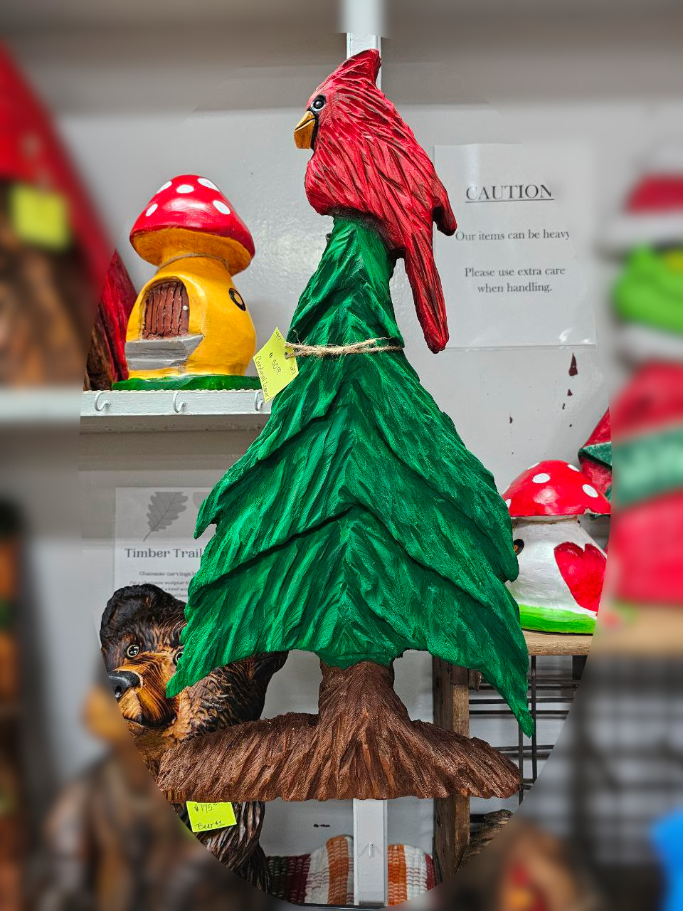 Cardinal in a Tree Leaner